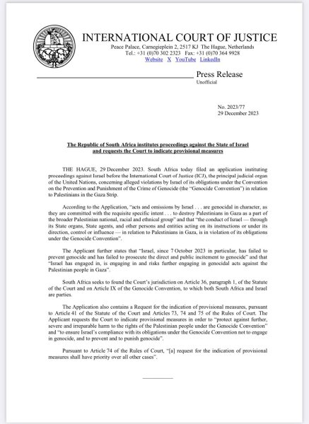 South Africa has invoked the Genocide Convention against Israel over Gaza