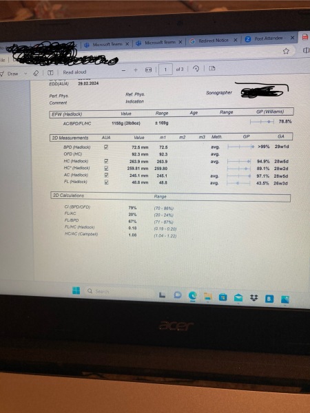 Pregnancy scan query