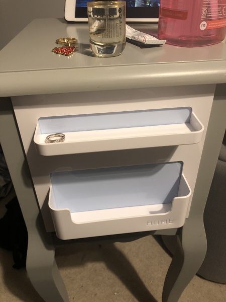 If you have built-in storage around your bed, where do you put bedside table stuff?
