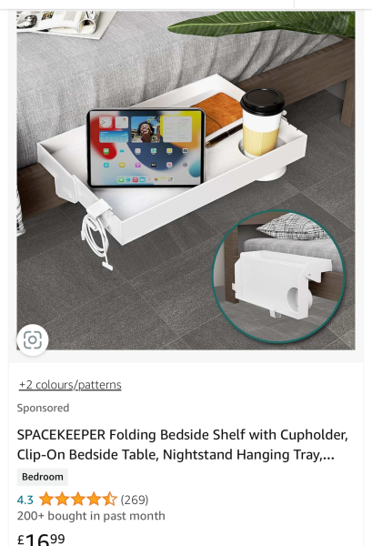 If you have built-in storage around your bed, where do you put bedside table stuff?