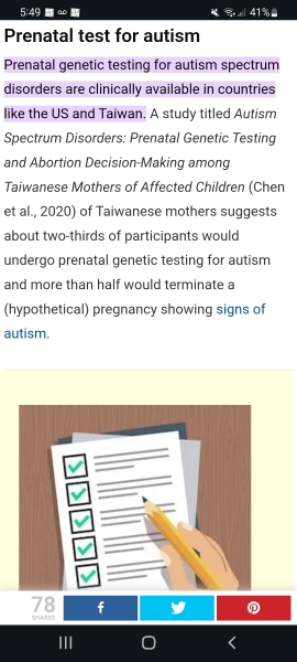 Autism and family history test before birth