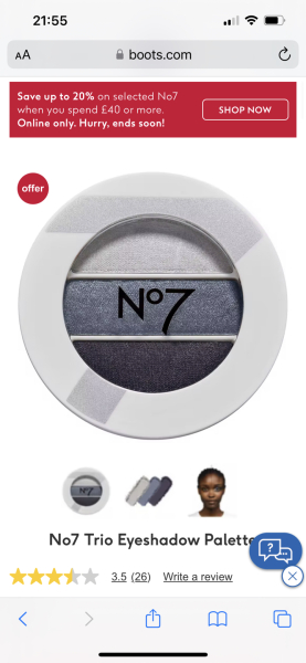 Long-lasting eye shadow palette for cool skin tones