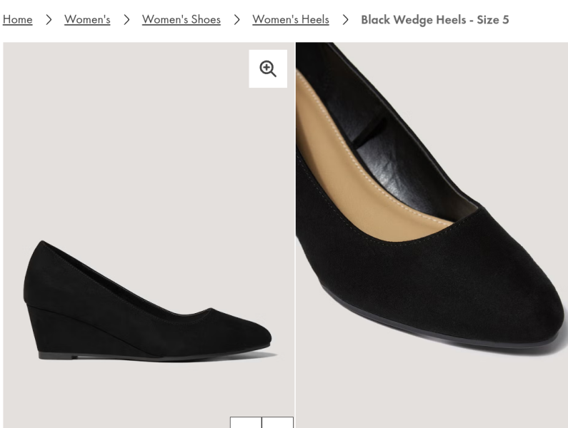 Black wedge heels