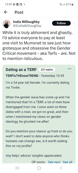 Dating as a TERF