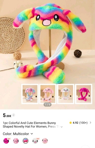 Help re "hat with ear flaps that go up and down" 8yo present request