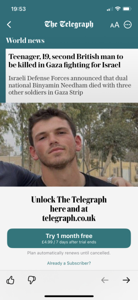 Brits fighting in Israel