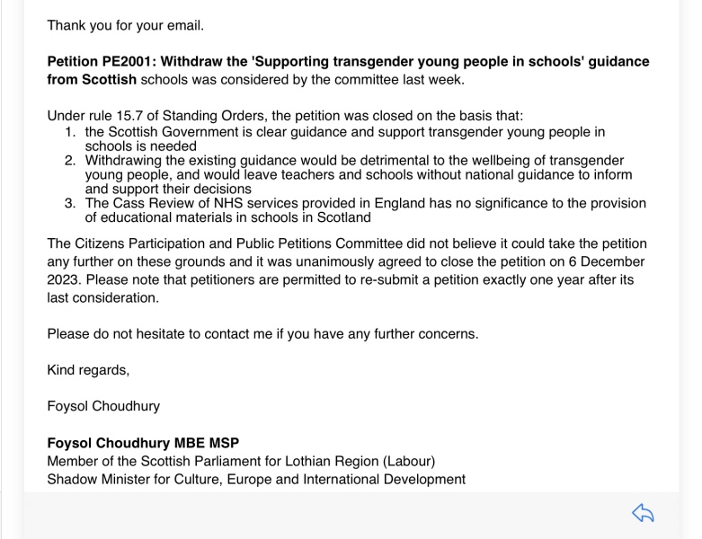 Scottish Government closes petition to axe controversial school trans guidance