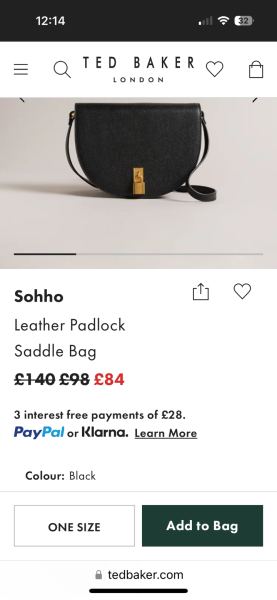 Black leather crossbody with gold hardware