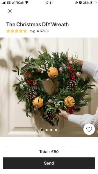 £12 off Bloom & Wild inc wreaths & mini Christmas trees 🎄