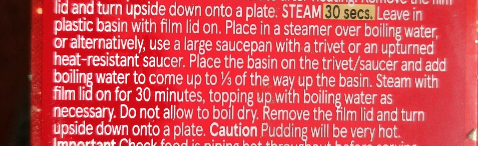 how to reheat a bought xmas pudding