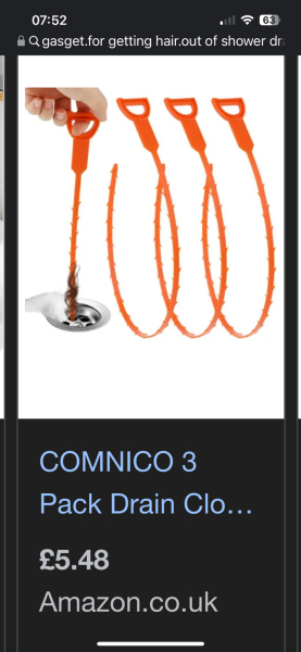 Any tips for blocked shower drain?