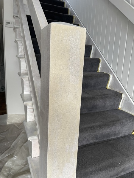 Wood varnish stain coming through primer