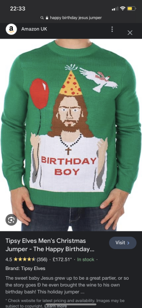 To have bought an 'ugly' Christmas cardigan?