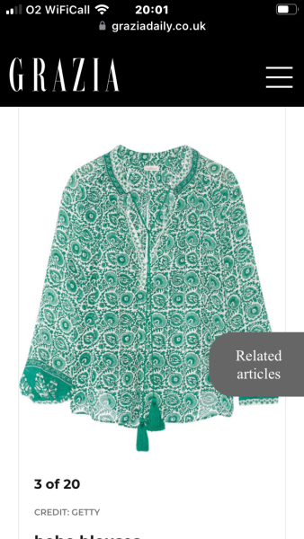 Mamma mia.  Help me find Zoe Ball's blouse!