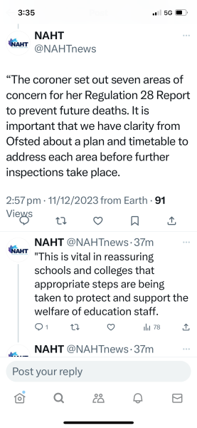 Ruth Perry - OFSTED ‘contributed to death of Headteacher’