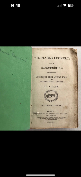 Anyone fancy a little dip into the UK's first vegetarian cookery book from 1831? It's quite good fun!