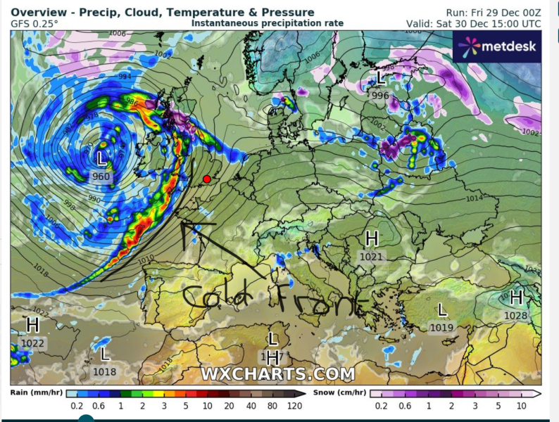 Potential for another named storm on Saturday 30th Dec.