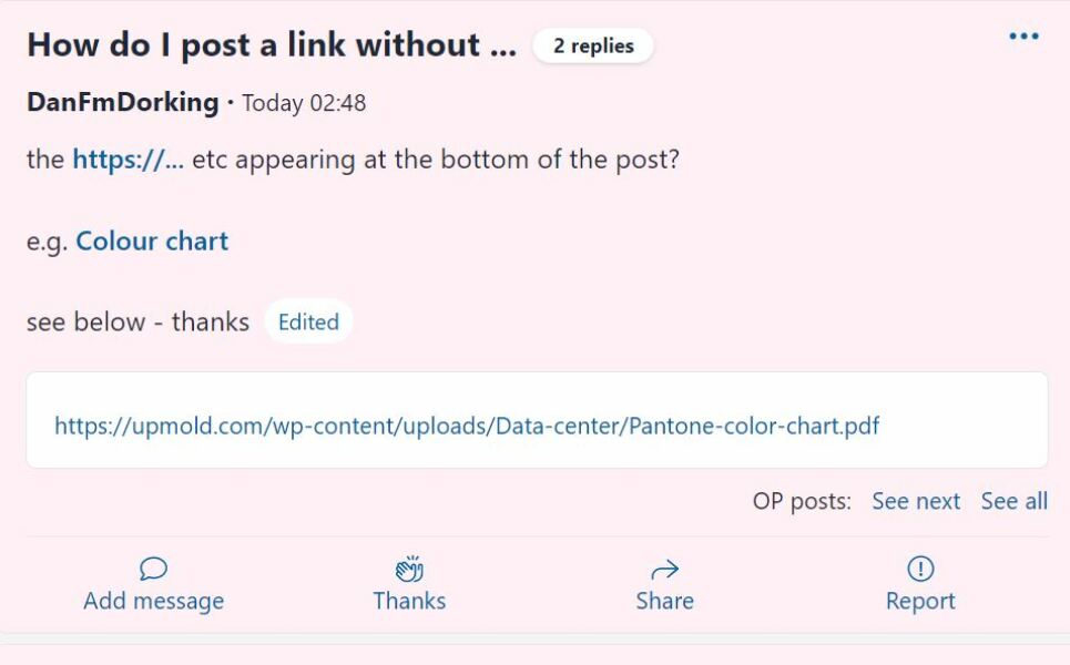How do I post a link without ...