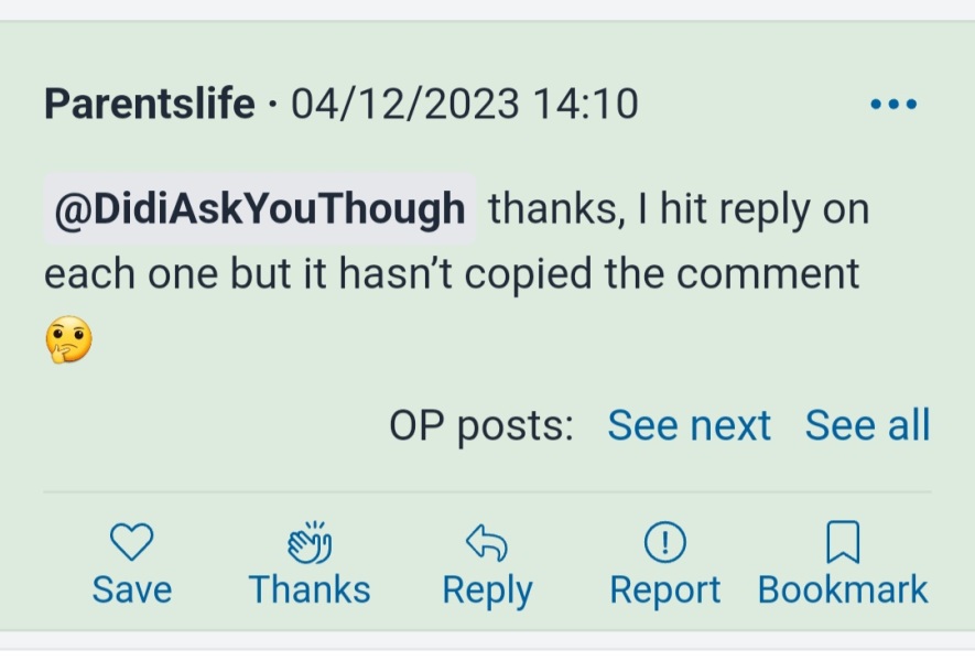 I would like a reply to the "Reply" issue