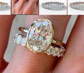 What looks good with an oval diamond ring?