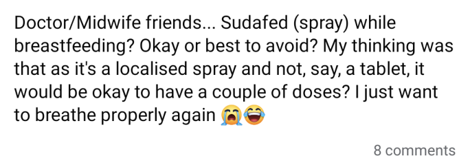 Breastfeeding and have taken decongestants