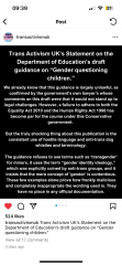 Finally: Gender questioning children: draft schools and colleges guidance