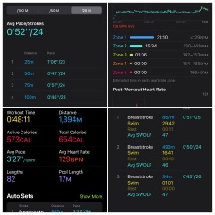 Swimming and Apple Watch stats