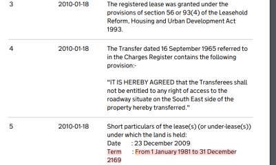 Original lease "determined register closed" and longer lease started - is that correct >