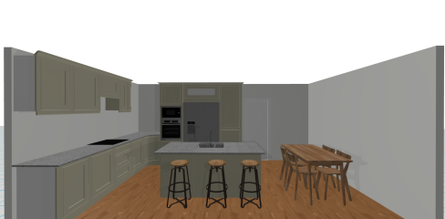 Extension free zone/ Extra small kitchen diner - does this island look out of place or will it be impractical?