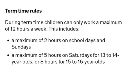 To expect more than £4.50/h for a 15 year old?