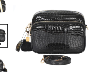 Alternative to PomPom bag in croc patent leather