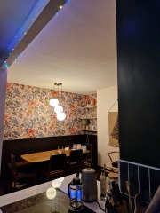 Wallpaper with matching paint in adjoining room?