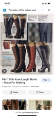 Knee high boots with a heel, 70s style