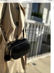 Alternative to PomPom bag in croc patent leather