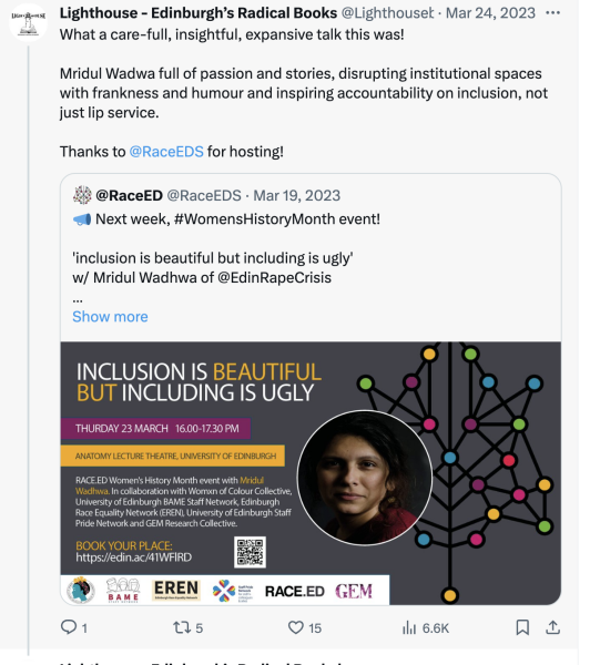 Another GC employment tribunal. Adam's vs Edinburgh Rape Crsis