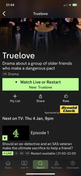 TRUE LOVE. WED AND THUR 9pm. Ch 4. TV PACE. NO SPOILERS