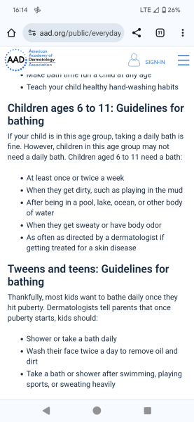 To wash my kids once a week?