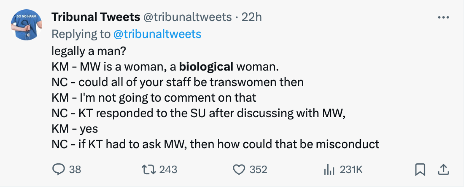 Another GC employment tribunal: Roz Adams vs Edinburgh Rape Crisis Centre #3