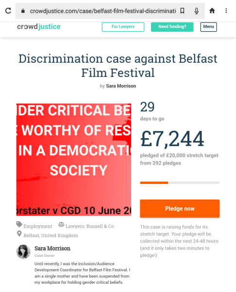 Sara Morrison vs Belfast Film Festival