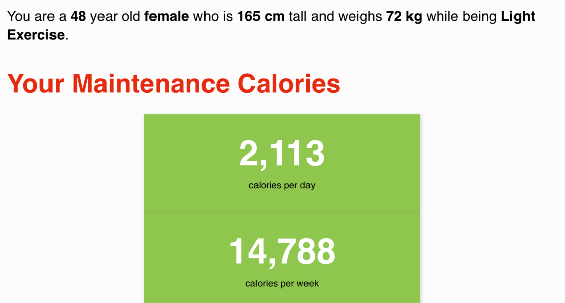 AIBU to think that guideline ‘suggested calories per day’ should be reduce