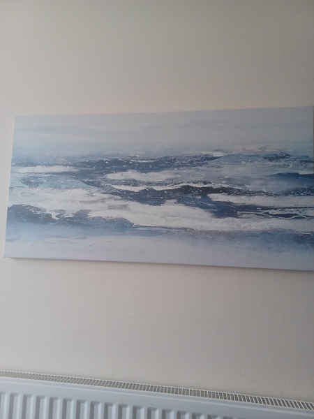 Help me find a blue and white painting