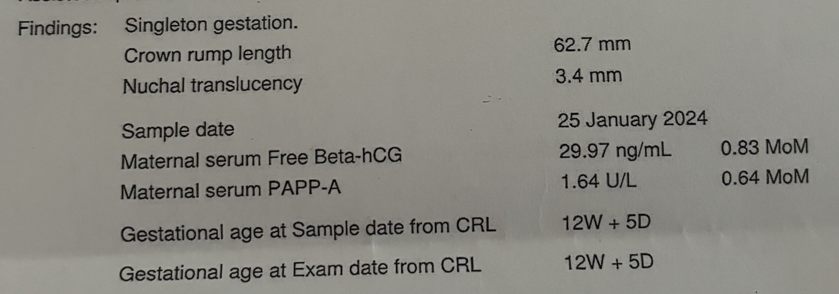 Free beta-hcg and PAPP-A