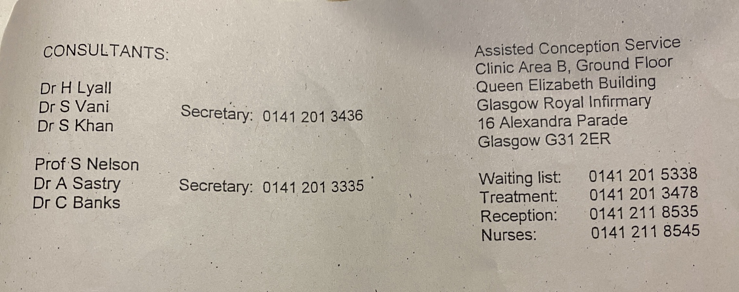 NHS IVF Glasgow Royal Infirmary 