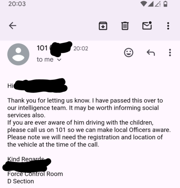 To dob him in for driving while banned?