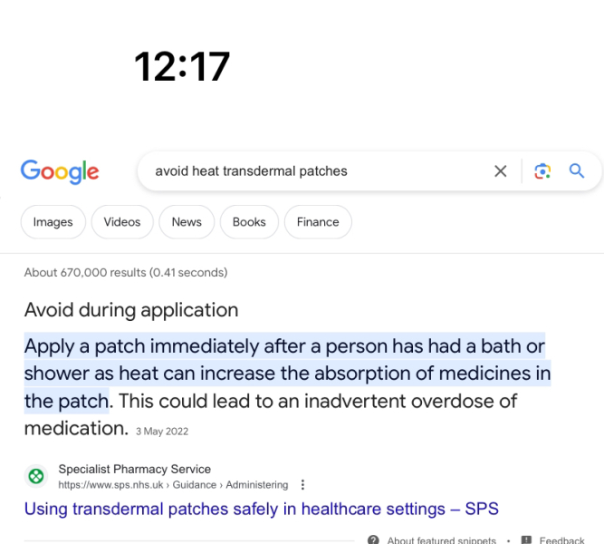 Patch coming off