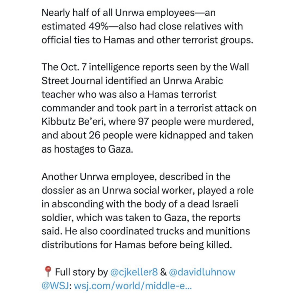 Aid workers accused of taking part on 7/10 attack on Israel - appalling !