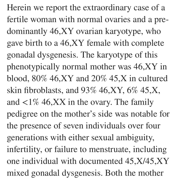 Sex determined by chromosomes - exceptions?