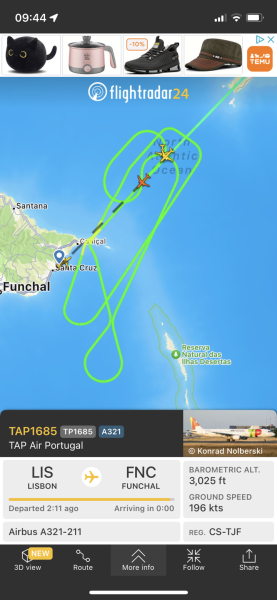 Flightradar - some poor passengers really aren't landing at Madeira at the moment