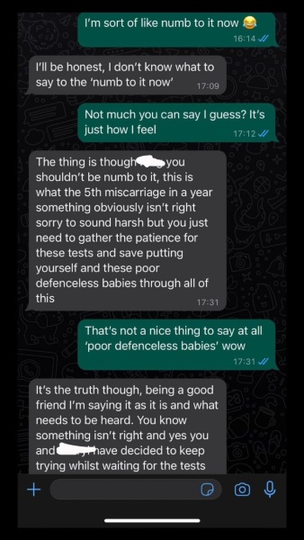 'Poor defenceless babies' miscarriages?