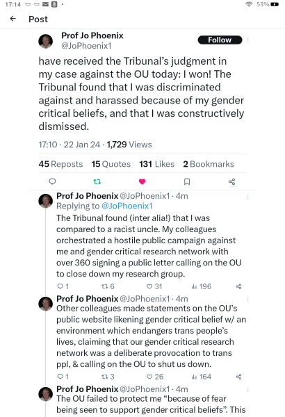 Another GC employment tribunal. Roz Adams vs Edinburgh Rape Crisis Centre #2